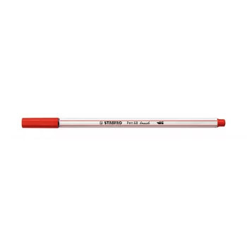 STABILO Pen 68 Brush - Medium - Red - Lankstus šepetėlio antgalis - Vandens pagrindo rašalas - Vokietija - Suaugusiesiems ir vaikams
