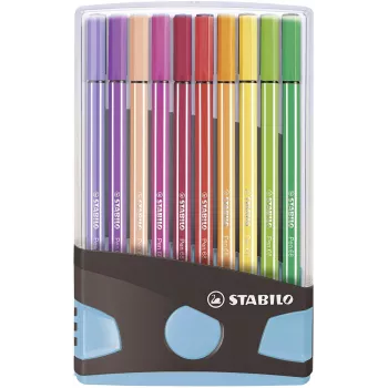 STABILO Pen 68 flomasterių rinkinys - vidutinis - 20 spalvų - asorti - 1 mm - 24 h be dangtelio - vandens pagrindo rašalas