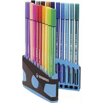 STABILO Pen 68 flomasterių rinkinys - vidutinis - 20 spalvų - asorti - 1 mm - 24 h be dangtelio - vandens pagrindo rašalas