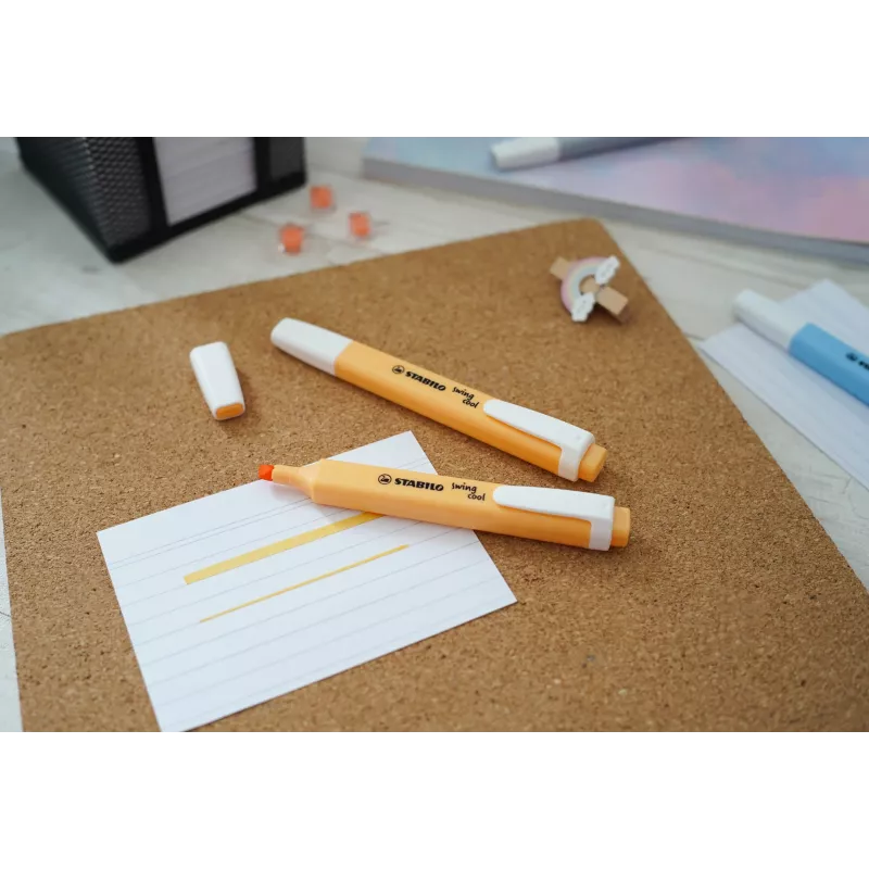 STABILO swing cool Pastel Highlighter Pen - Orange - Chisel Tip - 1 mm / 4 mm - Single