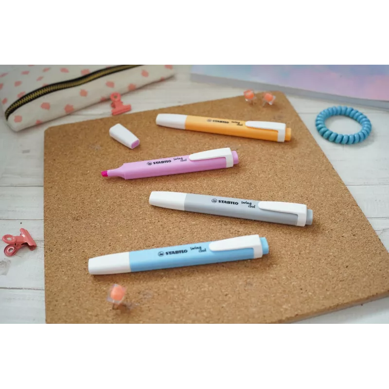 STABILO swing cool Pastel Highlighter Pen - Orange - Chisel Tip - 1 mm / 4 mm - Single