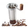 Zassenhaus Coffee Mill BARISTA nerūdijančio plieno / stiklo rankinis keraminis malūnėlis