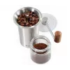 Zassenhaus Coffee Mill BARISTA nerūdijančio plieno / stiklo rankinis keraminis malūnėlis