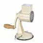 Zassenhaus Drum Grater Classic Cream - 3 būgnų rotacinė trintuvė su nerūdijančio plieno būgnais, siurbimo pagrindu, ergonomiška rankena