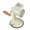 Zassenhaus Drum Grater Classic Cream - 3 būgnų rotacinė trintuvė su nerūdijančio plieno būgnais, siurbimo pagrindu, ergonomiška rankena