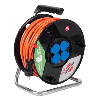 AKYGA AK-CR-06 50 m ilginimo laidas su būgnu, IP44, 4 Schuko lizdai, juodas