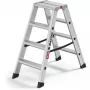 Hailo Master D100 2 x 4 Step Ladder - Dvipusė aliumininė kopėčios su laipteliais, 150 kg talpa, EN 131