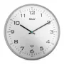 MEBUS 13081 Radijo bangomis valdomas sieninis laikrodis sidabrinis 30 cm