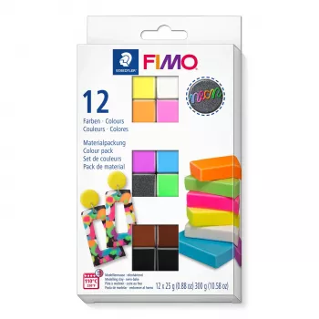 STAEDTLER FIMO Leather Effect 8013 C Kietėjanti modeliavimo molio masė 12 blokų po 25 g