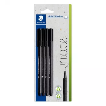 STAEDTLER Triplus Fineliner 0,3 mm Black 4-Pack