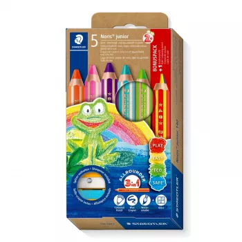 STAEDTLER Noris Junior 3-in-1 spalvotų pieštukų rinkinys vaikams PEFC 140 C6P2