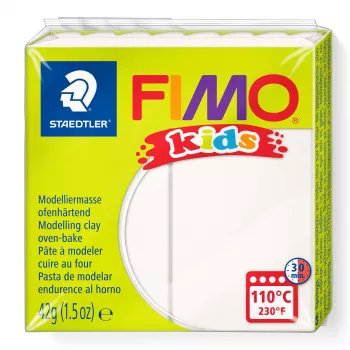 STAEDTLER FIMO Soft 8030-0 polimerinis modeliavimo molis – baltas – 57 g – kepamas orkaitėje – 1 blokas