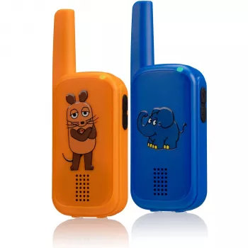 DieMaus Walkie-Talkie rinkinys – 2 vnt., 40 MHz, 2 kanalai, iki 200 m atstumas, įvairiaspalvis