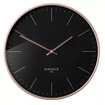 KIENZLE DCF Radijo Valdomas Sieninis Laikrodis Modernus 25 cm Rožinis Auksas/Juodas