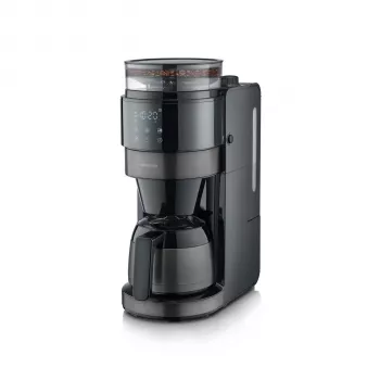 SEVERIN KA 4831 Kavos virimo aparatas su malūnėliu, 1000 W, 8 puodelių, termosas, juodas/nerūdijantis plienas