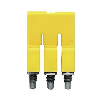 Weidmüller WQV 2.5/3 Cross-Connector Jumper, 3-Pole, 2,5 mm², Yellow, Polyamide, UL94 V-0, 50 Pieces