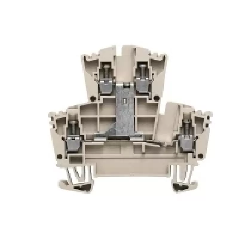 Weidmüller 1022300000 Perėjimo gnybtų blokas, 2 lygiai, varžtinis sujungimas, 500 V, 24 A, 4 mm², tamsiai smėlio spalvos