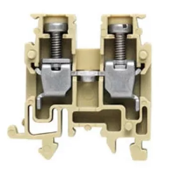 Weidmüller 0697160000 Praėjimo gnybtų blokas, varžtinis sujungimas, 2,5 mm², 800 V, 24 A, tamsiai smėlio spalvos, DIN bėgelis TS 35