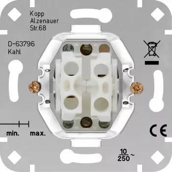 HEINRICH KOPP serijos mygtukinio jungiklio įdėklas HK05/HK07 aliuminis 503800002