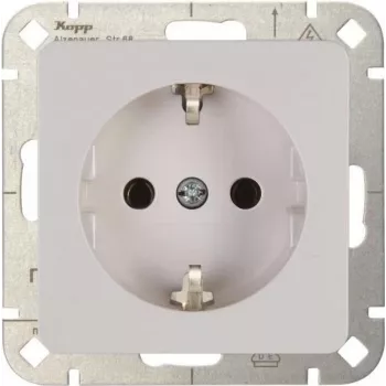 Heinrich Kopp Kopp HK02 Schutzkontakt lizdas Arctic White, įleidžiamas, 16A 250V, F tipo su vaikų apsauga