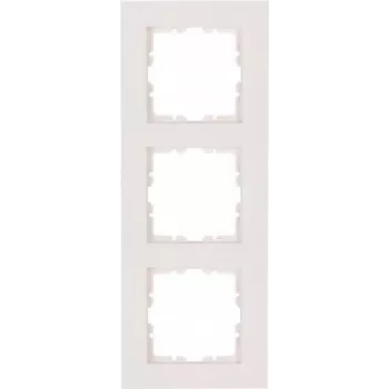 HEINRICH KOPP 3-ių lizdų dengiamasis rėmelis HK07 PURE 228x86x9,5mm IP20 spaustuvinis tvirtinimas gryna balta