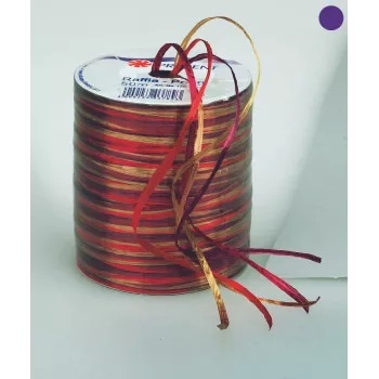C.E. Pattberg Gift Ribbon Raffia Glossy Red/Gold 3,0 mm x 50,0 m