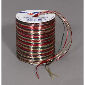 C.E. Pattberg Dovanų juostelė Rafija Blizgi Raudona/Ruda/Žalia 3,0 mm x 50,0 m