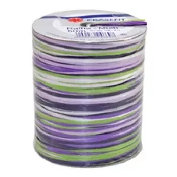 C.E. PATTBERG Raffia Gift Ribbon Matte Purple/Green/White 3,0 mm x 50,0 m