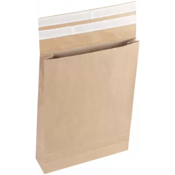 Vereinigte Papierwarenfabriken Classic Gusseted Envelope Double Self-Adhesive Closure approx. DIN D4 No Window Brown with 5,0 cm Gusset (2FVMF000511)