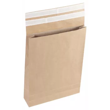 Vereinigte Papierwarenfabriken Classic Gusseted Envelope DIN B4 Double Self-Adhesive Closure No Window Brown 5,0 cm Gusset (2FVMF000512)