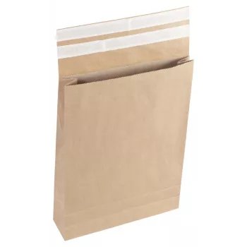 Vereinigte Papierwarenfabriken Faltentaschen Classic Double-Fix Closure approx. DIN A3 Windowless Brown with 8,0 cm Gusset - FLEXIPAK CLASSIC 2FVMF000514