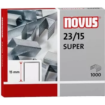 Novus Dahle Novus 23/15 SUPER Staple Pack - 1,5 cm - 1000 Staples - Steel - Stainless Steel