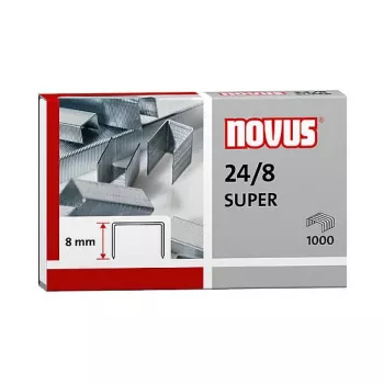 Novus Dahle Novus 24/8 SUPER Staple Pack - 8 mm - 1000 Staples - Stainless Steel