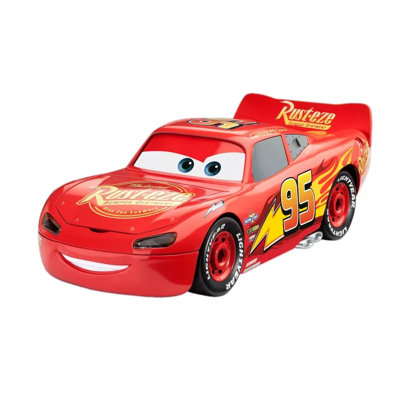 Revell Build & Play Disney Pixar Cars Lightning McQueen Vehicle with Light & Sound, 1:20 Scale, Snap-Together Model Kit