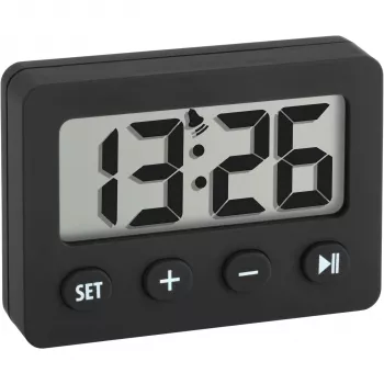TFA 60.2014.01 kelioninis žadintuvas su laikmačiu ir chronometru