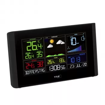 TFA VIEW BREEZE 35.8001.01 Wi-Fi Weather Station su spalvotu LCD, 12-24 val. orų prognoze, balta