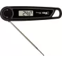 TFA THERMO JACK TASTE Skaitmeninis virtuvės termometras su laikmačiu ir aliarmu, nerūdijančio plieno zondas, 160 mm, -50 iki +300 °C, LCD ekranas, juoda/balta