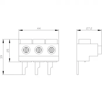 SIEMENS SIRIUS 3RV1915-5A Įvadinis gnybtų blokas, 3 polių, varžtinis sujungimas, 690 V, IP20