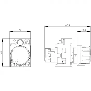 Siemens 3SU1200-2PS10-1AA0 SIRIUS ACT Potenciometras 10 kOhm, 22 mm, juodas, varžtinis sujungimas