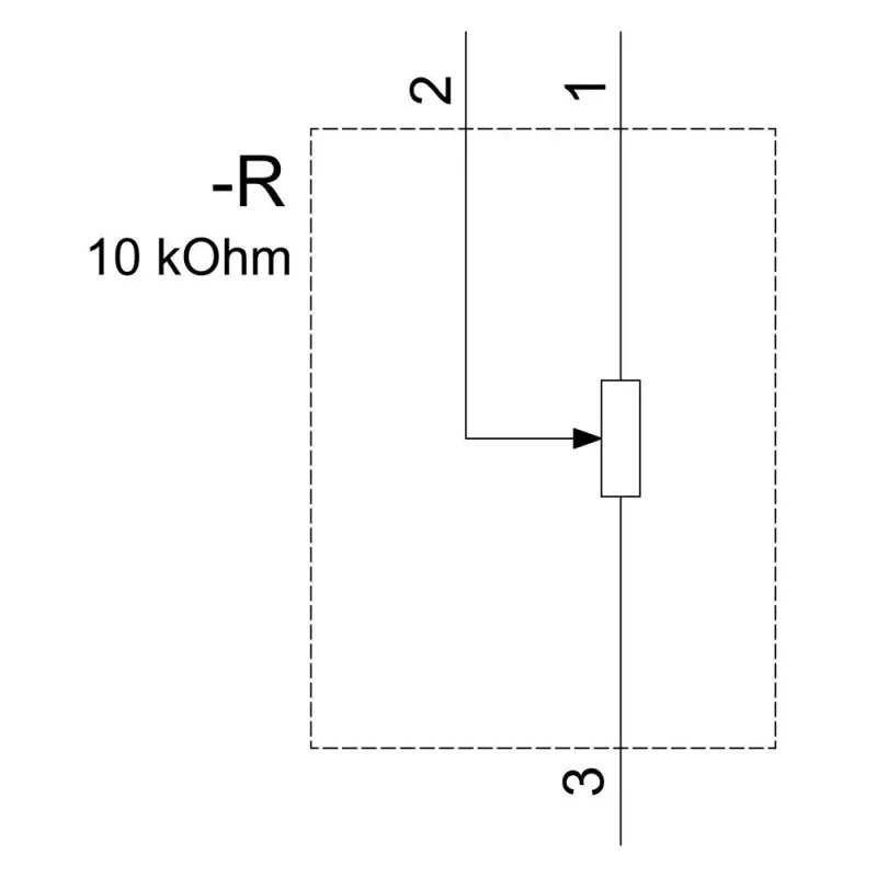 Siemens 3SU1200-2PS10-1AA0 SIRIUS ACT Potenciometras 10 kOhm, 22 mm, juodas, varžtiniai gnybtai