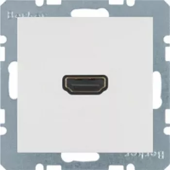 Berker 3315438989 HDMI sieninė jungties plokštelė – Polar White (RAL 9010) – 1 prievadas