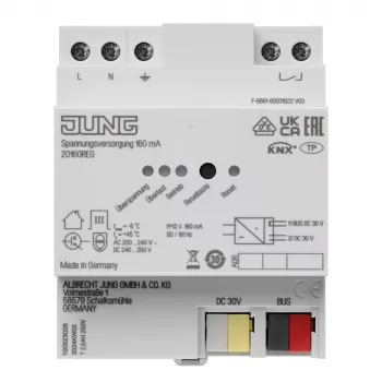 JUNG KNX maitinimo šaltinis 160mA 20160REG DIN bėgiui
