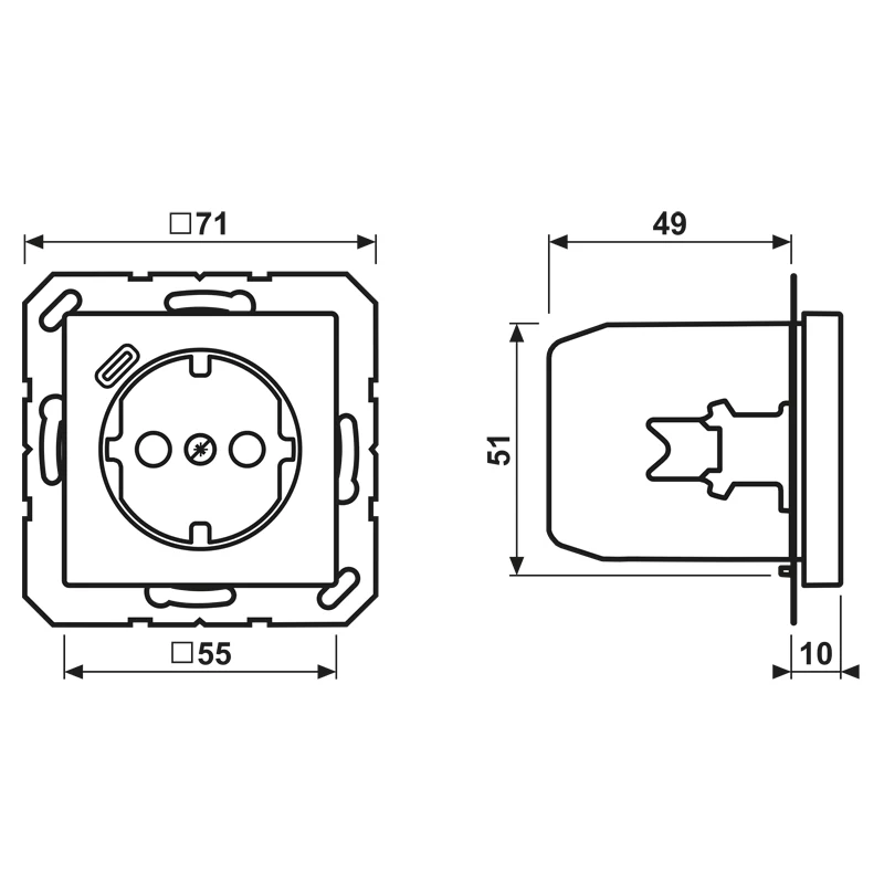 JUNG SCHUKO Kištukinis lizdas A1520-18CSW su USB Type C