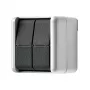 JUNG 835 W dvigubas mygtukinis jungiklis, 2 NO kontaktai, 10 A 250 V, IP44, WG 800