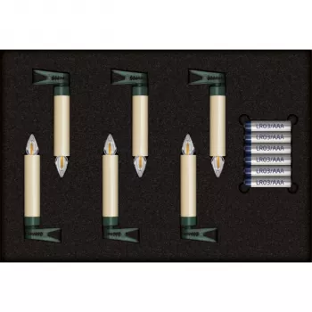 Krinner Superlight Bavaria Mini Flame 6 vnt. rinkinys Ivory