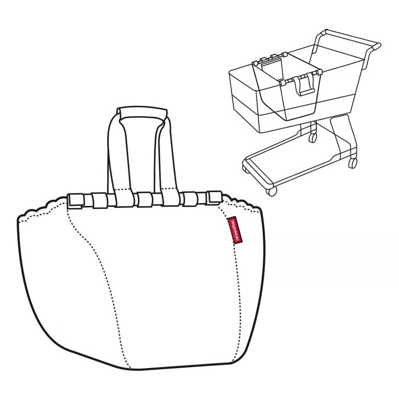 Reisenthel Easyshoppingbag Black - 30L apsipirkimo krepšys su vežimėlio laikikliu