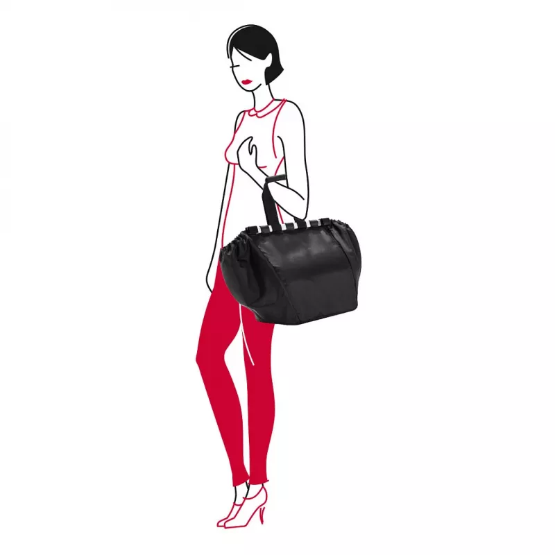 Reisenthel Easyshoppingbag Black - 30L apsipirkimo krepšys su vežimėlio laikikliu