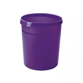 HAN GRIP 18L Round Waste Bin, Polypropylene, Purple, 312mm x 312mm
