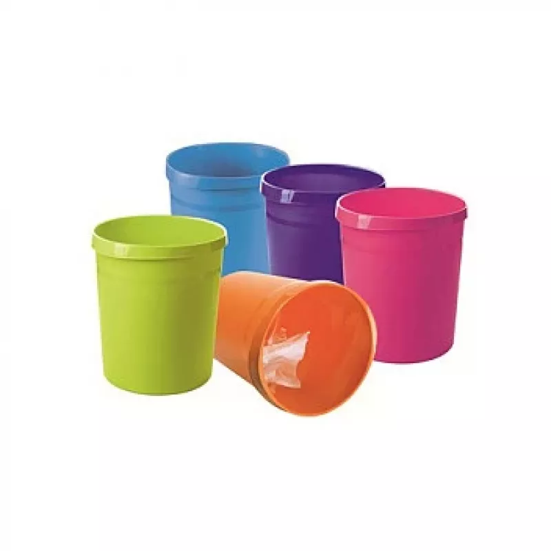 HAN GRIP 18L Round Waste Bin, Polypropylene, Purple, 312mm x 312mm