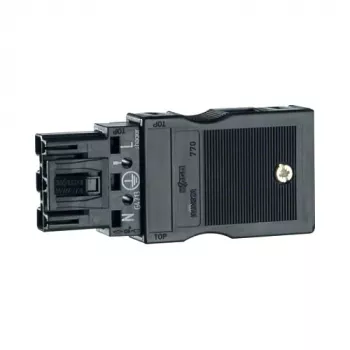 Hager G4703 3-ių vietų dengiamasis rėmelis juodas IP20 230V 76x35x15 mm